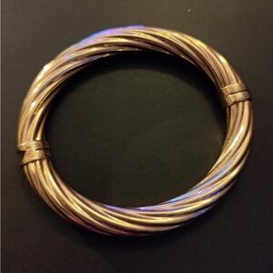 Milor Italy Bronze Rope Twisted  Gold Tone Bangle Bracelet